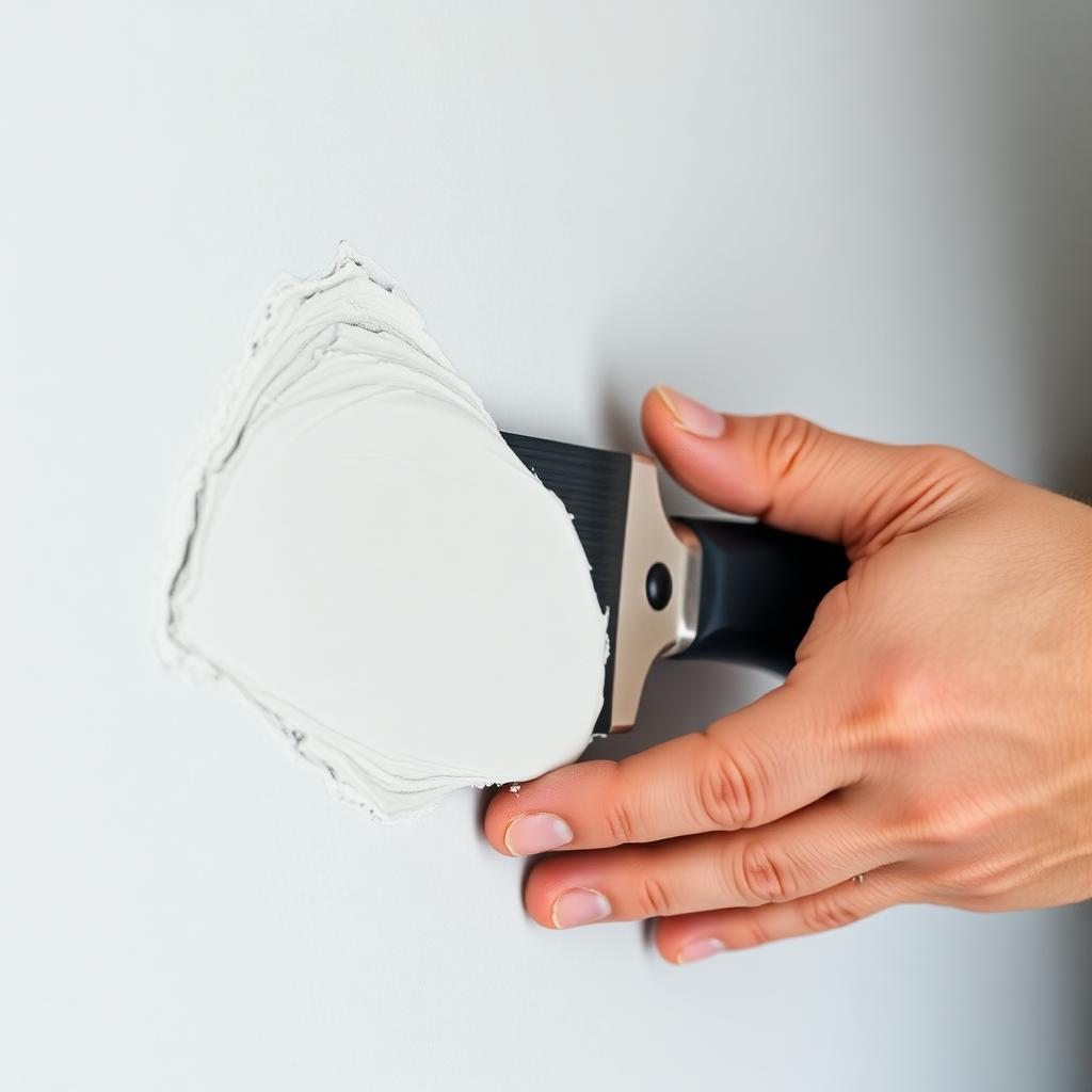 Truelle appliquant du composé à joints sur une cloison sèche